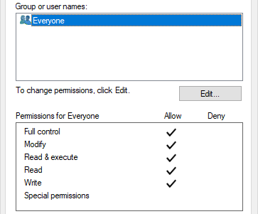 Product X's log file's ACL