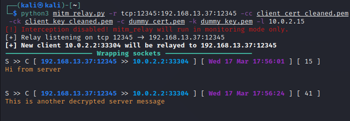 mitmrelay intercepting comms