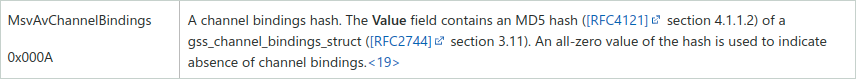 Microsoft documentation about MsvAvChannelBindings