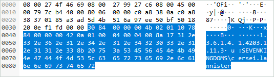 An unencrypted LDAP PDU