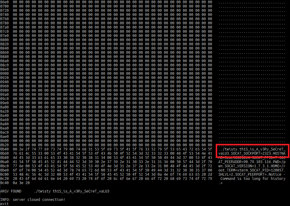 Exploit result showing the admin password